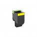 The photograph shows a set of TSW ink cartridges, compatible with Lexmark CX310 printers. The yellow toner has a standard yield and a page yield of 2000. The model number is 80C2SY0 or 802S.