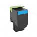 The TSW Ink Cartridges Remanufactured Lexmark 80C2XC0 CX510 Cyan 4000 Page Yield C80C2XC0 features a vibrant cyan color and a yield of 4000 pages. The sleek packaging showcases the high-quality ink and compatibility with the Lexmark CX510 printer.