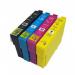 This photograph features TSW Ink Cartridges Compatible with Epson Inkjet 603XL, specifically the Cyan 9ml CC13T03A24010. The cartridges are vibrant in color and have sleek, modern packaging. The label clearly displays the brand and product information. The cartridges are unopened and ready to use.