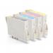 The image shows six compatible ink cartridges for Epson printers, each with its own color (black, magenta, cyan, yellow). They have a page yield of over 400 pages each and are labeled as being compatible with the C13T04454010 model.