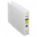 The photograph shows a TSW yellow ink cartridge compatible with Epson inkjet printers. The sleek cartridge features the words 4600 page yield on the label, indicating its high capacity. The label also bears the product code C13T04B440, indicating its compatibility with specific Epson printer models. The vibrant yellow color of the cartridge serves as a visual representation of its ability to produce vivid, high-quality prints.