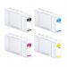 This picture features a set of TSW ink cartridges, compatible with Epson printers. The black ink cartridge has a capacity of 350ml and is labeled model C13T41F540 or T41F5.
