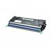The photograph captures a set of TSW ink cartridges in a vibrant cyan color, specifically the Lexmark Toner C748H2CG model. The cartridges have a high page yield of 10000, providing long-lasting use.