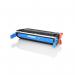 The photo shows a set of TSW ink cartridges compatible with HP C9721A 641A in a bright cyan color. The packaging indicates a high page yield of 8000 pages and the model number CC9721A can be seen.