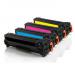 This photo features a set of TSW ink cartridges, designed for use with HP printers. The pack includes assorted colors and has a page yield of 3500/2800 each. The cartridges are labeled CC530 and have the code CCC530-3A.