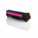The photograph captures a set of TSW ink cartridges in a bright magenta shade. The packaging displays compatibility with HP CC533A 304A and Canon 718, with a page yield of 2800. The labels feature the brand name and cartridge color in bold lettering.