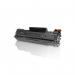 The photo features a pack of TSW ink cartridges, compatible with HP CE285X and Canon 725. The sleek black cartridges have a glossy finish and a label reading 3000 page yield. They are neatly arranged in a row with the brands logo visible.