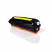 This photo features TSW Ink Cartridges Compatible with Hewlett Packard, specifically the CE322A Yellow Colour Laser Toner. The yield is 1300 pages and the product displays a vibrant yellow hue. The compact size makes it the ideal fit for any printer.