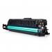 The picture shows a pack of TSW ink cartridges, specifically in cyan color, that are compatible with HP CF031A laser printers. These high-quality cartridges can produce up to 12500 pages of sharp and vibrant prints.