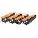 The photograph shows a set of TSW ink cartridges compatible with HP Multipack, specifically the CF210 and 131X models. The cartridges come in an assorted pack with a yield of 2400-1800 pages per cartridge.
