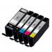 The photograph shows a pack of TSW ink cartridges. The cartridges are compatible with Canon printers and have a bright magenta color. Each cartridge has a capacity of 12ml.