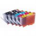 The photo shows a pack of TSW ink cartridges in a rich magenta color. Each cartridge is labeled as compatible with Canon printers and has a page yield of 450 pages.