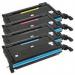 The picture features a set of TSW ink cartridges in a vibrant cyan color. The cartridges are compatible with Samsung CLPC660B ELS printers and have a high page yield of 5000 pages. Their model number is ST885A CCLP-C660B.