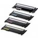 This photo features a set of TSW ink cartridges, specifically compatible with Samsung CLTC406S ELS, in a vibrant cyan color. With a page yield of 1000 pages, these cartridges are ideal for printing high-quality documents and images.