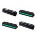 This photograph features a set of TSW ink cartridges for Samsung CLTK504S ELS in black color. The cartridges have a page yield of 2500 pages and come in a SU158A packaging.