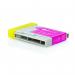 The image shows a magenta ink cartridge for Brother printers. It has a volume of 18ml and can print up to 400 pages. The cartridge is compatible with LC1000M and LC970M models.