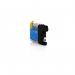The photo shows a set of TSW ink cartridges in cyan color, specifically the LC121C and LC123C models. The cartridges have a 10ml capacity and can yield up to 600 pages. This photo showcases the sleek design and high-quality construction of these compatible Brother cartridges.