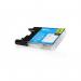 The photograph shows a pack of ink cartridges in vibrant cyan color. The cartridges are compatible with Brother printers and have a capacity of 23ml, capable of printing up to 1200 pages. Each cartridge is labeled with the LC1240C and LC1280XLC model numbers.