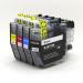 This photo shows a vibrant yellow ink cartridge with a sleek design. The label states it is compatible with Brother LC3213Y HC and has a capacity of 7ml. The cartridge is ready to be installed and used for printing tasks.