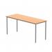 This photo features a sleek and modern TC Group Tables OFFICE RECTANGULAR MULTI-USE TABLE in a beautiful Norwegian beech finish. The silver core adds a touch of elegance and sophistication. The table measures 1600x600 and is perfect for any office space.
