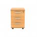 MOBILE UNDER DESK OFFICE STORAGE UNIT 3 DRAWERS NORWEGIAN BEECH COREUDM3BCH