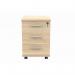 MOBILE UNDER DESK OFFICE STORAGE UNIT 3 DRAWERS CANADIAN OAK COREUDM3OK