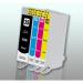 The photograph shows a pack of TSW ink cartridges in the color yellow. The cartridges are compatible with Epson printers and have a yield of 1900 pages. The label prominently displays the number T3594 and 35XL, indicating the model and size. The cartridges are neatly arranged and ready for use.