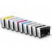 A high-quality photo of TSW ink cartridges compatible with Epson printer, with a vibrant yellow color and a large capacity of 29.5ml. The cartridges are neatly packaged and feature the T7604 series label.
