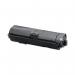 The TSW ink cartridge compatible with Kyocera Ecosys M2135DN toner has a black body with a logo and label. It has a capacity of 3000 pages and is labeled as TK1150 for easy identification. The packaging is simple and clean, with all necessary information clearly listed.