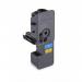 This image features a TSW Ink Cartridges Compatible with the Kyocera TK5240C model, specifically in a vibrant cyan color. The cartridge has a page yield of 3000 and is labeled as CTK5240C.