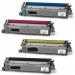 This image shows a set of TSW ink cartridges compatible with Brother TN249BK, one of them being black in color. They are designed for laser printers and have a page yield of 4500.