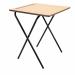 This photo shows a sturdy folding exam desk made of premium beech wood and finished in black. The table has a sleek, modern design and can easily be compacted for storage.