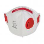 UCair Disposable FFP3 Fold Flat Mask with Exhalation Valve WhiteRed (Pack of 10) UC-UCFD-P3V TSC00676
