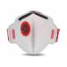 UCair Disposable FFP3 Fold Flat Mask with Exhalation Valve WhiteRed (Pack of 10) UC-UCFD-P3V TSC00676