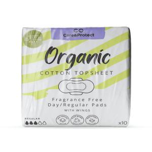 Image of Care and Protect 100 Organic Cotton Day Pads x10 Pack of 8 6490