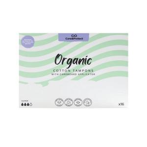 Image of Care and Protect Organic Cotton Applicator Tampons Super 9-12g x16