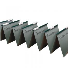 Rexel Crystalfile Linked Suspension File Foolscap Green (Pack of 50) 78650 TW78650