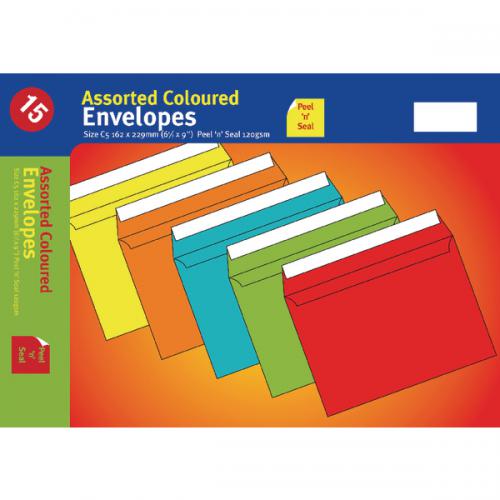 Cheap Stationery Supply of Assorted Vibrant C5 Peel and Seal Envelopes (Pack of 10) UB70051 UB70051 Office Statationery