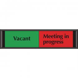 Cheap Stationery Supply of Sliding Sign Vacant/Meeting In Progress Self Adhesive 225x52mm UP20219 Office Statationery