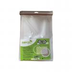 The photo shows a set of SECO Popper Wallets and Zip Files by Stewart Superior. Made of eco-friendly biodegradable material, these A4 sized clear wallets come in a pack of five. The wallets feature popper closures and zip file compartments for easy organization and storage.