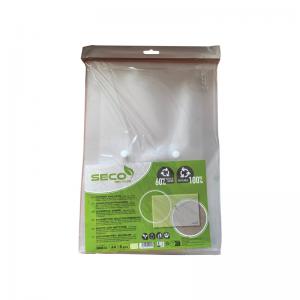 Seco Recycled Popper Wallet A4 Clear Pack of 5 30085-CL UP21905