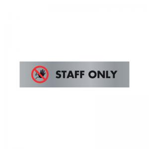 SECO Acrylic Sign Staff Only Aluminium 190x45mm SR22365 UP22365