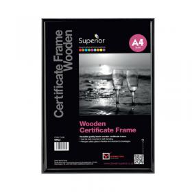 SECO Stewart Superior Wooden Certificate Frame A4 Black WPA4 UP23206
