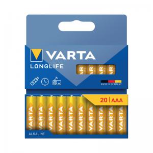 Varta Longlife AAA Alkaline Battery 1.5V Pack of 20 4103101720