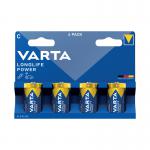 Varta Longlife Power C Alkaline Battery 1.5V (Pack of 4) 4914121424 VAR12822