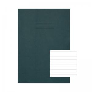 Rhino Stationery Rhino Exercise Book A4 8mm Ruled Dark Green Pack of