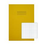 Rhino Exercise Book 5mm Square 80 Pages A4 Yellow (Pack of 50) VC49676 VC49676