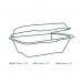 Vegware Bagasse Takeaway Box Clamshell 7x5 inch White (Pack of 500) B001 VG92001