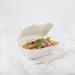 Vegware Bagasse Takeaway Box Clamshell 7x5 inch White (Pack of 500) B001 VG92001