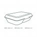 Vegware Bagasse Takeaway Box 2 Compartment 9x6 inch White (Pack of 200) B002 VG92002